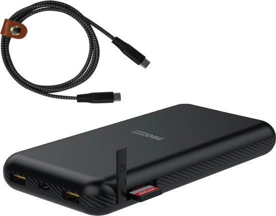Overgang Il Woedend Pro-User - USB Power Hub - Powerbank - 20.000mAh - 3-in-1 - SD Card Reader  -... | bol.com