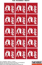 Pictogram sticker 75 stuks F016 - Branddeken - 50x50mm - 15 stickers op 1 vel