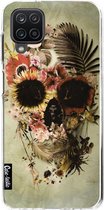 Casetastic Samsung Galaxy A12 (2021) Hoesje - Softcover Hoesje met Design - Garden Skull Light Print