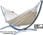 COLUMBIAANSE Hangmat met standaard – 2 persoons – VERZINKT METALEN frame tot 220 kg -WEERBESTENDIG- Grande Premium