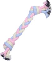 Hondenspeelgoed touw - roze / wit / blauw - bijten - sterk - interactief - kauwen - trainen - puppy - hond - 25 cm