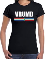 Vrumd met vlag Groningen t-shirts Gronings dialect zwart voor dames S