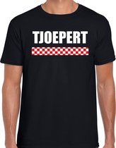 Tjoepert met vlag Brabant t-shirts Brabants dialect zwart voor heren XL