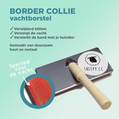 Borstel Border Collie - Handzaam - Sterk - Duurzaam hout en metaal - Maakt de vacht van je Border Collie weer klit- en viltvrij - hondenvacht borstel