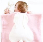 BonBini's® babydeken - Luxe wiegdeken Konijn - One Size - 75X105CM- Unisex - Roze