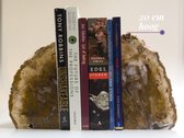 Boekensteun XXL,  luxe versteend houten boekensteunen