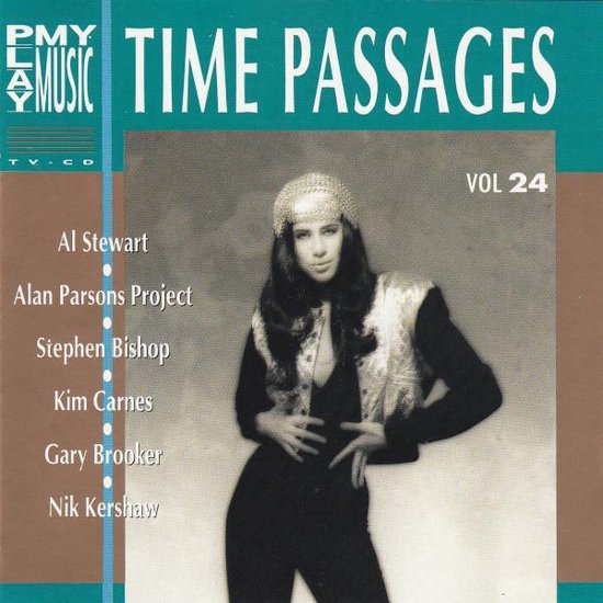 CD-hoes met de titel 'Time Passages Vol 24' en een vrouw in zilverkleurig vest en hoofdband.
