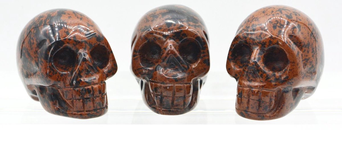 Mahonie Obsidiaan edelsteen schedel