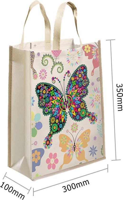 Diamond painting - eco-vriendelijke tas met gekleurde vlinder - compleet  pakket | bol.com