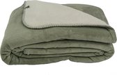 GAEVE | Zest - fleece deken - heerlijk zacht, warm plaid - Vacht flanel - Taupe - 160 x 130 cm
