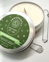 FRAGRANTLY - dames ketting armband verborgen in luxe geurkaars -Nature Light - edelstaal- RVS - hypoallergeen - jewel candle - milieu vriendelijk