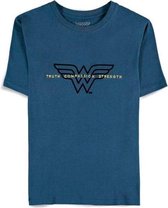 DC Comics: Wonder Woman - T-Shirt Femme Flock Logo Blue Taille L