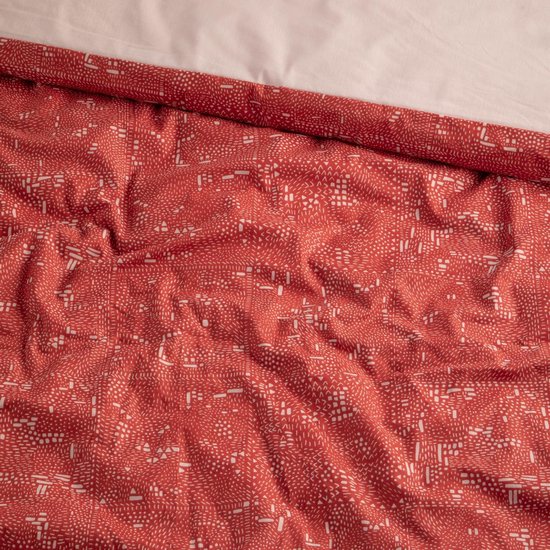 Damai - Dekbedovertrekset - Bio Katoen - 140x200/220 cm - Rood + 1 kussensloop 60x70 van Damai — afbeelding 4