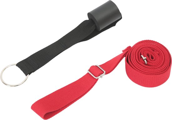 Leg Stretcher Touw, Benen rekken & strekken ,Lenigheid, Mediteren, Dans, Ballet, Inclusief Deurklem, Rood van Avento — afbeelding 5