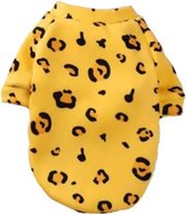 Gele trui met luipaard print - Hondentrui - Maat M