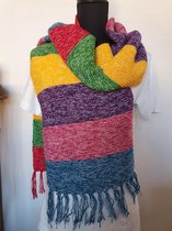 Velvet sjaal meerdere kleuren met franjes