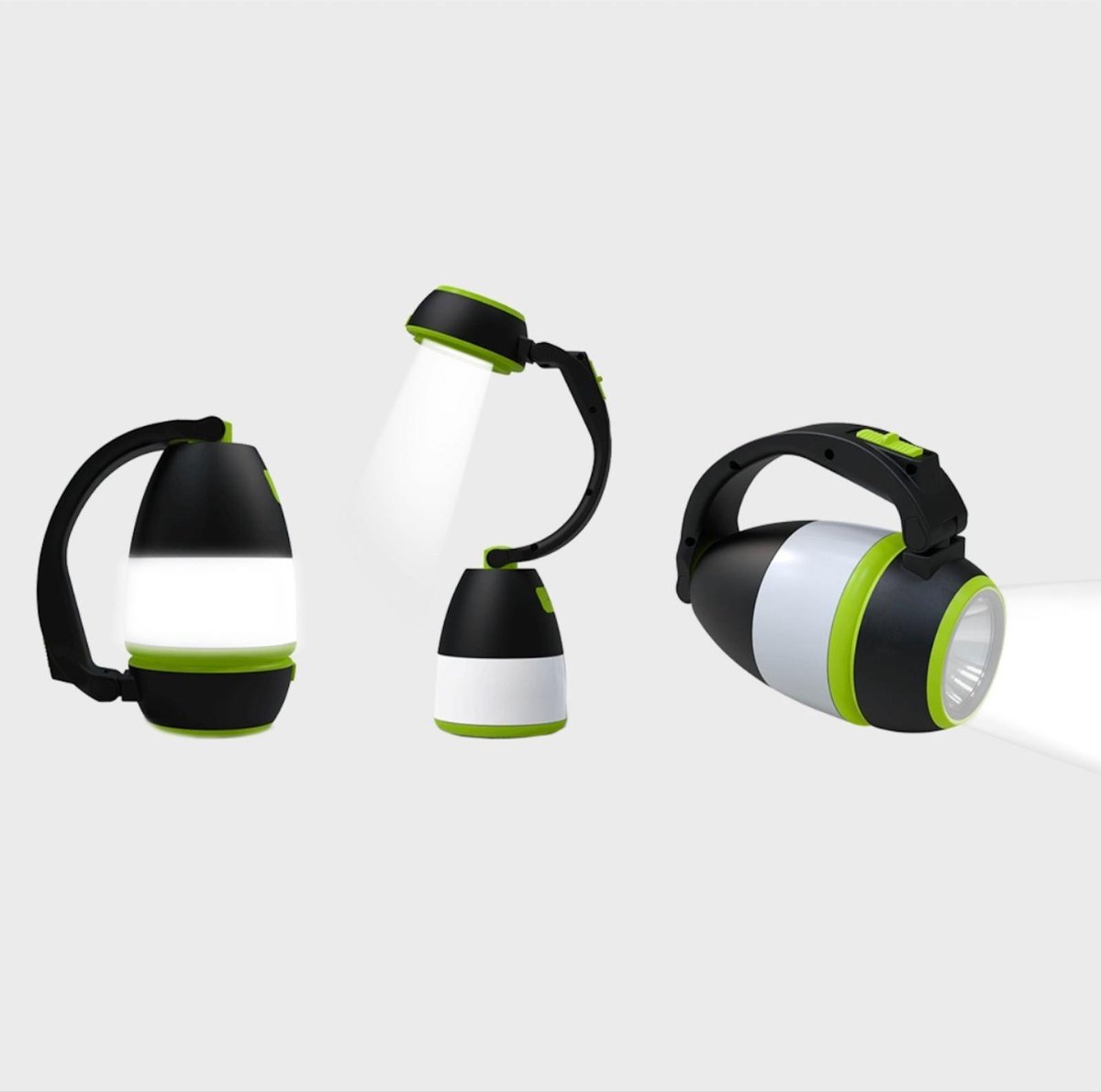 Framehack - Multifunctionele Kampeerlamp, Outdoor verlichting ,campinglampen, Zaklantaarn Draadloos, USB-Oplaadbaar, Opvouwbaar en Uitklapbaar tot Bureaulamp, Leeslamp, Tentlamp, Noodverlichting - Ledlamp voor Binnen en Buiten - (Groen en Zwart)