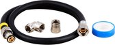 Gasslang - 100cm - complete aansluitset - rubberen flexibele gas slang - voor los staande apparaten