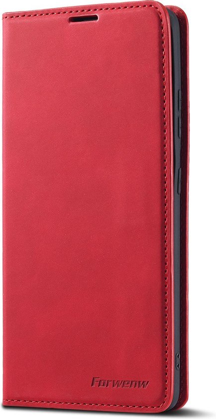 Bookcase de Luxe en cuir PU pour Samsung Galaxy S21 Ultra | Étui en cuir de haute qualité | Étui pour téléphone | Porte-monnaie | Rouge