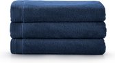 Bamatex Home Textiles - Collectie Emotion - Badhanddoek – 70*140 cm - NAVY BLUE - Set van 3 stuks - Egeïsche gekamde katoen- 540 g/m2