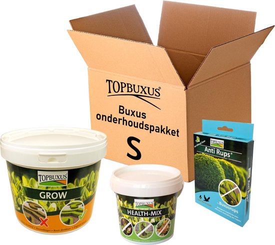 TOPBUXUS onderhoudspakket - S (small)  - voor 100m2 - Geen Buxusrups - Geen Buxusschimmel - Geen gele blaadjes - Niet chemisch - Veilig voor vogels en bijen