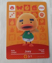 Amiibo animal crossing new horizons origineel Eu Joey 266 kaart