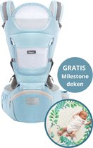 Porte-bébé Baby Kinderdager Porte-bébé ergonomique Carrier Bébé jusqu'à 36 mois - Blauw clair