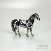Tinnen Paard - Paarden - Paard decoratie - Paarden beelden - Luxe beeld paard - Zilvertin - Gedetailleerd & Handgemaakt - Luxe geschenk