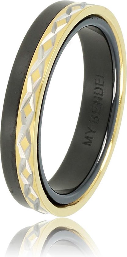 My Bendel - ring  zwart  met motief - zwart met - Met luxe cadeauverpakking