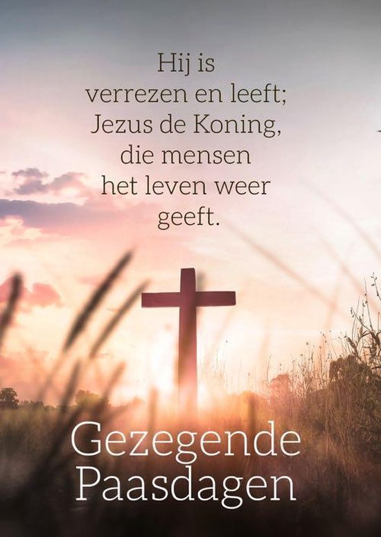 10 stuks Gezegende paasdagen - Hij is verrezen| Christelijke kaart met envelop| Majestically