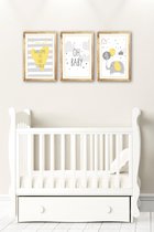 Decoratie hout poster 3 stuk Oh Baby voor Baby Kamer