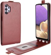 Samsung Galaxy A32 5G Hoesje Verticale Flip Wallet Case Bruin