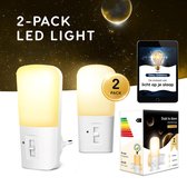 Diley Dreams® 2 stuks LED Nachtlampje Stopcontact - Dimbare Nachtlampjes met Sensor - Nachtlampje Babykamer - Nacht Lamp - Dag en Nacht Sensor - Kinderen & Baby - Warm Wit