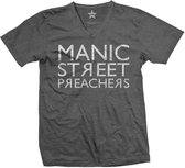 Manic Street Preachers Heren Tshirt -2XL- Reversed Logo Grijs