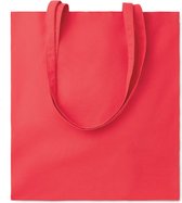 Katoenen tas met lange hengsels. Set van 10 stuks Rood