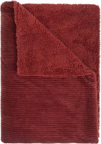 Mistral Home - Plaid - 100% polyester - Corduroy sherpa - 150x200 cm - Rood