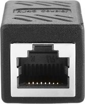 Set van 2 UTP Netwerk Lan Kabel Connecter- Cat5e - Cat6 & Cat7 - RJ45 Koppelstuk Verlengstuk