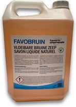 Bruine zeep vloeibaar 5L met lijnolie en natuurlijke ingrediënten