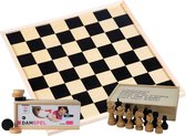 Schaakbord inclusief schaakstukken en damstenen