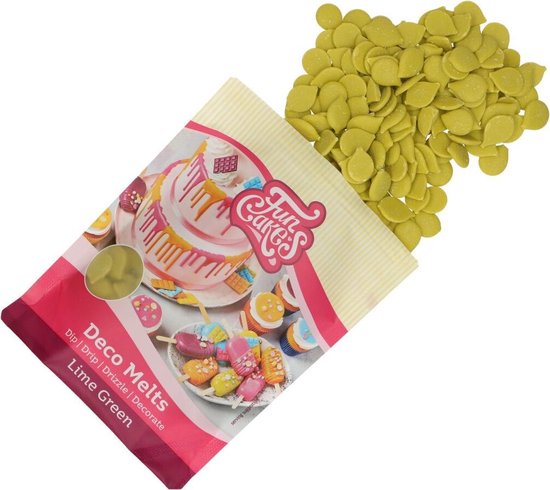 FunCakes Deco Melts Smeltsnoep - Candy Melts - Smeltchocolade - Limoen Groen - 250g