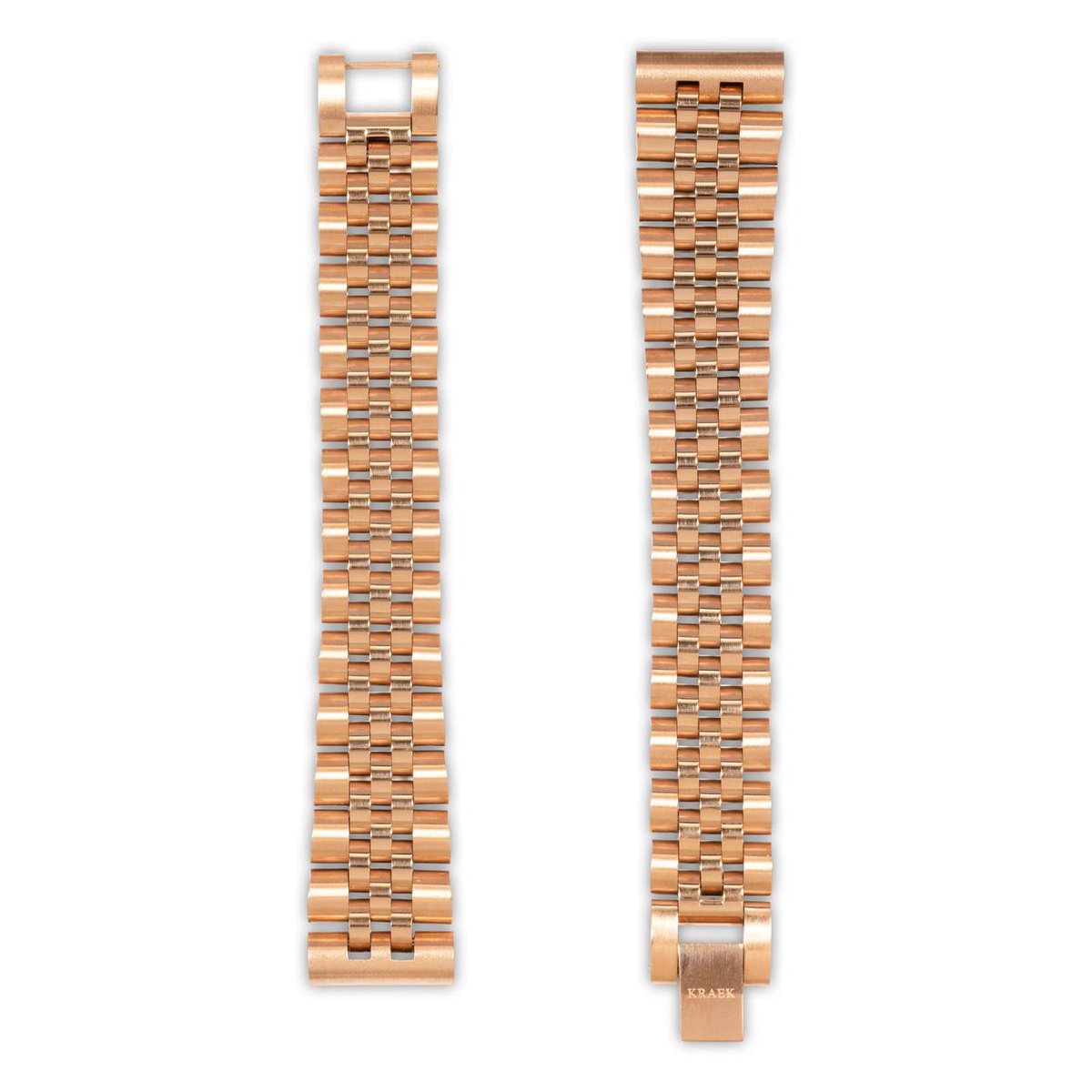 KRAEK Rosé Goud Stalen Band - horlogebandje met quick release - Rosé gouden Schakelband - 16 mm bandje - Easy click - Met inkort setje - Stalen Armband