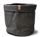 3 stuks Zwart Gekleurde Gebreide Papieren Manden in de maat Ø 30cm x h 30cm