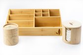 Bamboe make up organizer, duurzaam alternatief voor plastic en hard hout