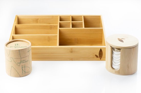 Bamboe make up organizer, duurzaam alternatief voor plastic en hard hout - Beauty from Bamboo