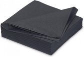 GALA Servetten - Black - 40x40cm - 25 Stuks - Zwart/Grijs