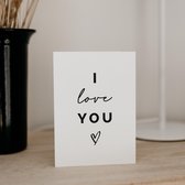 I LOVE YOU - kaartjes om te versturen - kaartenset - kaartjes blanco - kaartjes met tekst