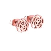 Aramat jewels ® - Oorstekers zweerknopjes roos chirurgisch staal rosékleurig 8mm