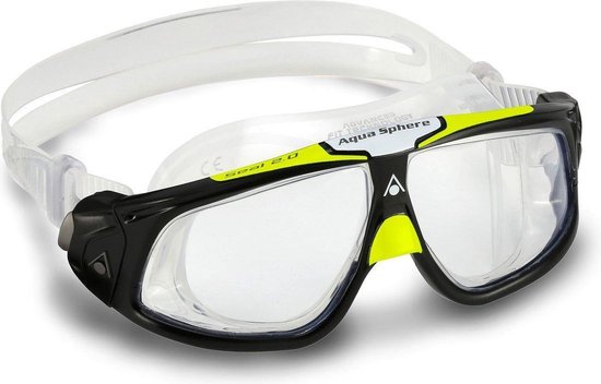 Aqua Sphere Seal 2.0 – Zwembril – Volwassenen – Clear Lens – Zwart/Groen