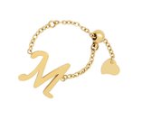 Ring letter M | goud gekleurd