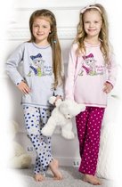 Kinderpyjama Wika grijs met opdruk en stippel broek - 116